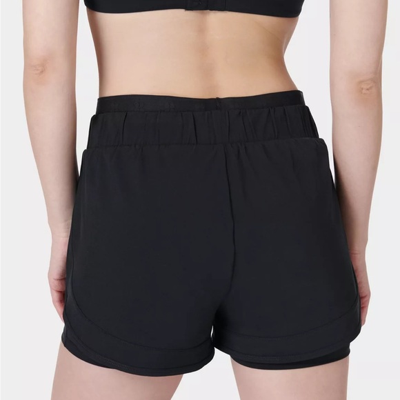 Sweaty Betty 2 in 1 On Your Marks Black Athletic Shorts Small - Picture 2 of 9